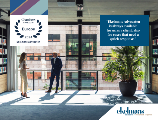 International lawyers guide Chambers and Partners Europe released its 2024 rankings, indicating Ekelmans Advocaten to be one of the best Dutch Insurance law firms. We are proud that our firm is recommended for the seventeenth consecutive year.