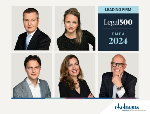 The Legal 500 ranks Ekelmans Advocaten. ‘a highly competitive firm with no match regarding corporate/insurance work. The team understands the commercial and practical aspects of the insurance industry like no other.’ We thank our clients for these and other recommendations and for their trust! It inspires and encourages us to deliver our best. Legal 500 specifically mentions Frank Schaaf, Fleur van Kersbergen, Daan Spoormans, Astrid van Noort and Jan Ekelmans as recommended and key lawyers.